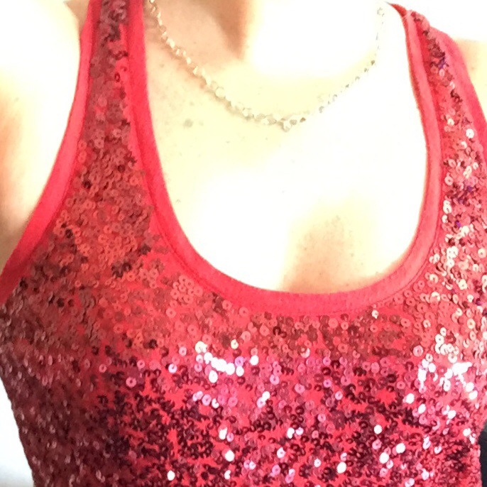 Express Medium Sequins Razor Back